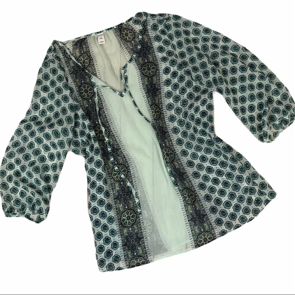 Old Navy Boho Teal Blouse